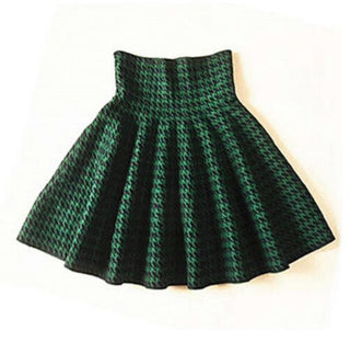 Buy patterned-green Stretchy Slim Pleated and Solid Skirt