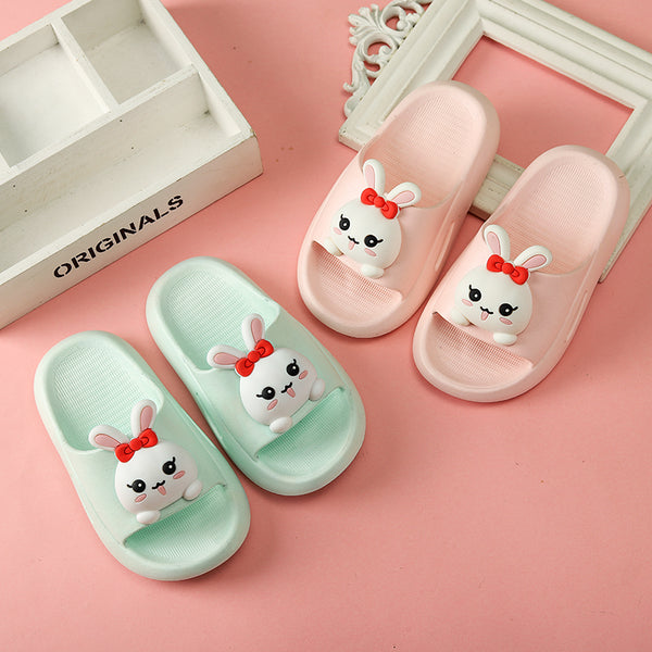 Kids Leather Bunny Slippers