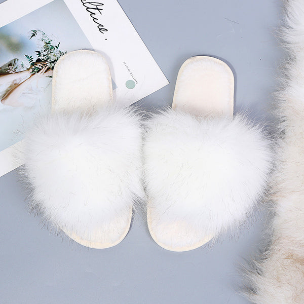 Fur Heart Strapped Slip-on Plush Comfort Shoes