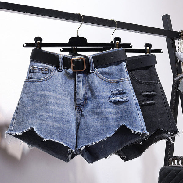 Women Irregular Denim Shorts