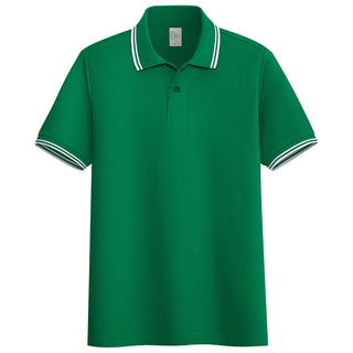 Buy green Men Solid Stand-up Collar Polo Shirt