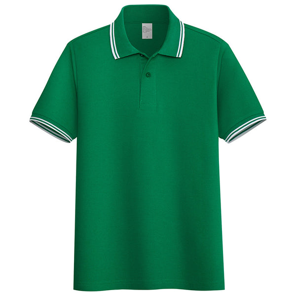 Men Solid Stand-up Collar Polo Shirt