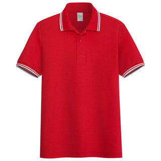 Buy red Men Solid Stand-up Collar Polo Shirt