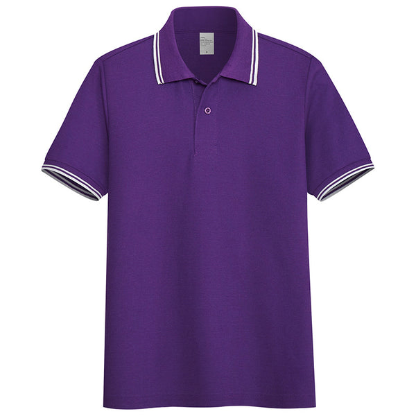 Men Solid Stand-up Collar Polo Shirt