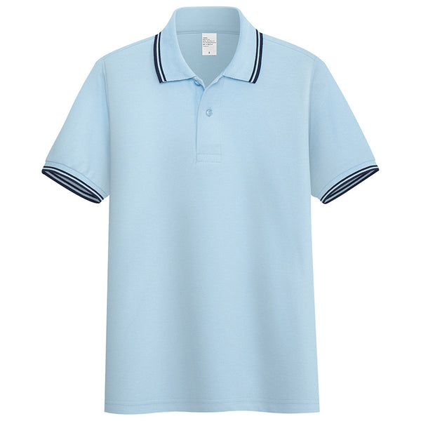 Men Solid Stand-up Collar Polo Shirt