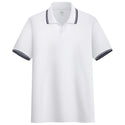 Men Solid Stand-up Collar Polo Shirt