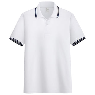 Buy white Men Solid Stand-up Collar Polo Shirt