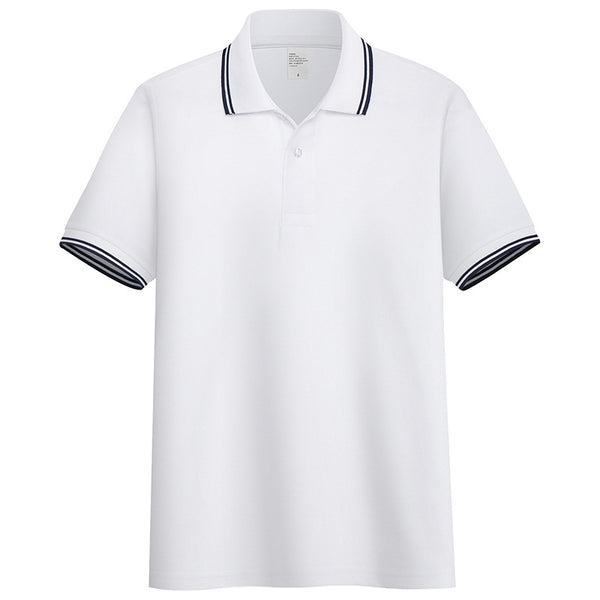 Men Solid Stand-up Collar Polo Shirt