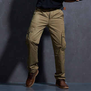 Buy khaki Men Casual Cotton Pants