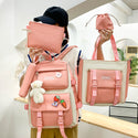 Canvas Four-Piece Harajuku Backpack