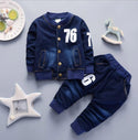 Boys Denim Long Sleeve Casual Suit