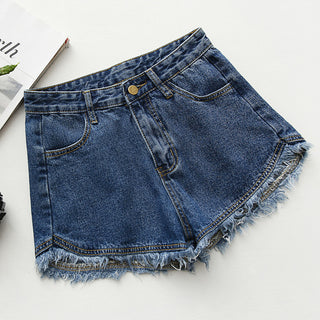 Buy navy-blue Women Short Denim Jeans