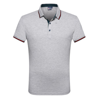 Buy grey Men Short Sleeved Business Polo Shirts