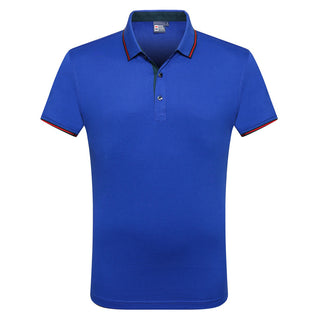 Buy blue Men Short Sleeved Business Polo Shirts