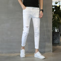 Men Thin Jeans Stretch Slim Fit Pants