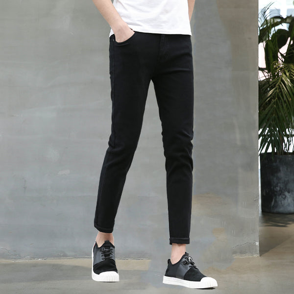 Men Thin Jeans Stretch Slim Fit Pants