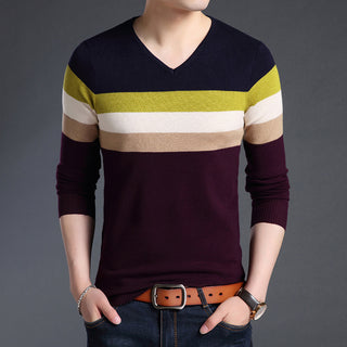 Men Knitted V-Neck Casual Sweater