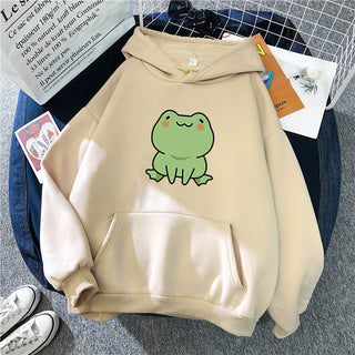 Women Cartoon Loose Cotton Hoodie