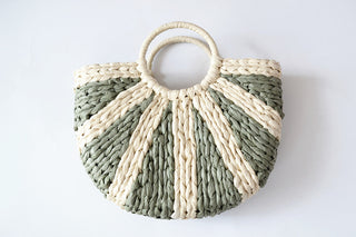 Buy green Women Summer Straw Handbag