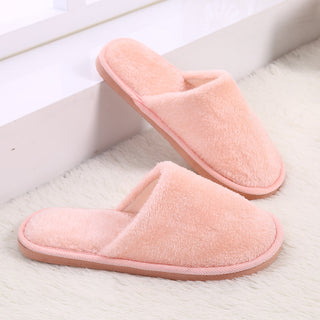 Buy light-pink Solid Color Flat Plush Slip-on Comfort Shoes