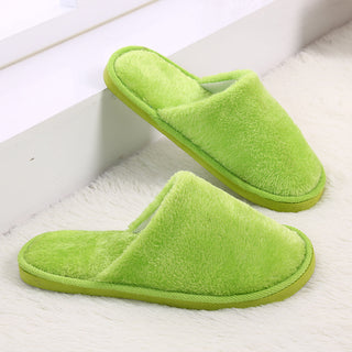 Buy green Solid Color Flat Plush Slip-on Comfort Shoes