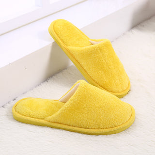 Buy yellow Solid Color Flat Plush Slip-on Comfort Shoes