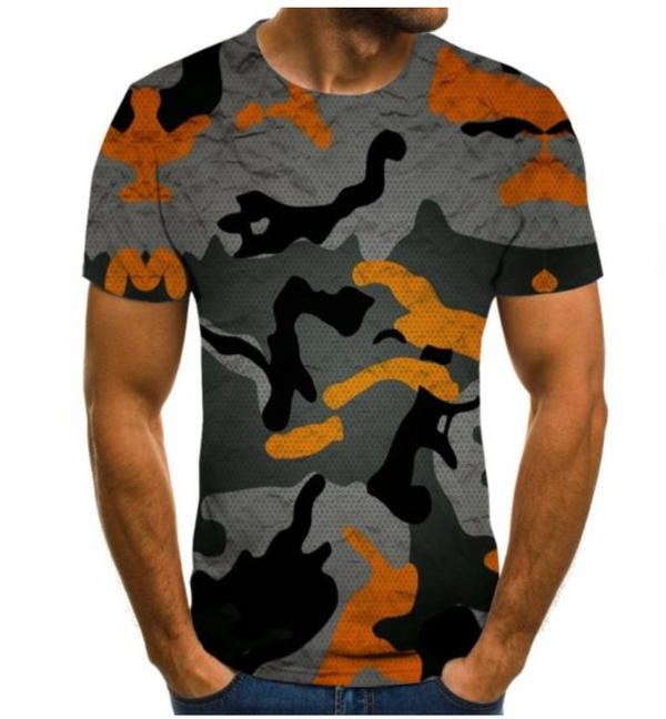 Men 3D Digital Printing Camouflage T-Shirt