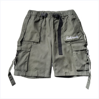 Buy green Men Solid Color Tooling Letter Shorts