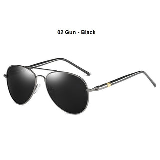 Buy gun-black Unisex Round Polarized Sunglasses