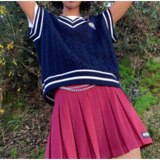 Buy pink All-Match Pleated Skirt