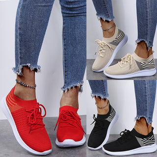 Breathable Fly Woven Mesh Casual Flat Sneakers