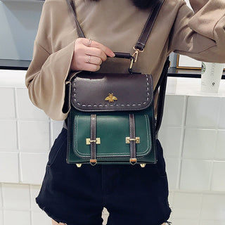 Contrasting Retro Animal-Clipped Backpack