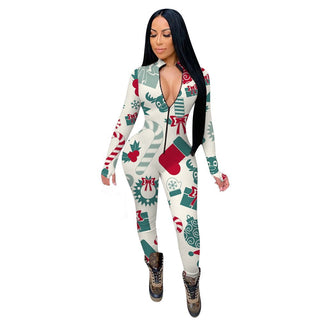 Buy white Christmas Element Jumpsuit