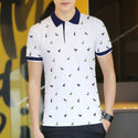 Men Deer Patterned Polo Shirt