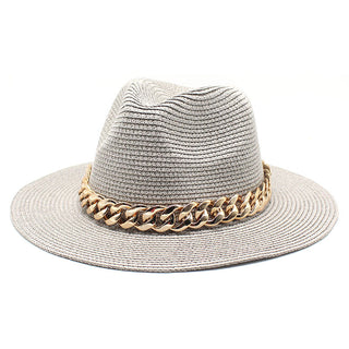 Buy light-gray Casual Belted Solid Coloured Summer Hat