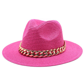 Buy pink Casual Belted Solid Coloured Summer Hat