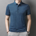 Men Short-Sleeved Striped Polo Shirt