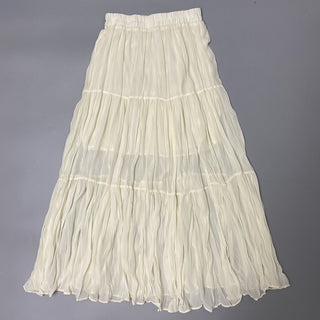 Buy apricot Chiffon Pleated High Waist A-line Skirt