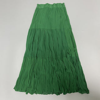 Buy green Chiffon Pleated High Waist A-line Skirt