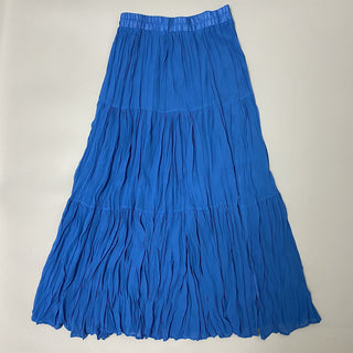 Buy blue Chiffon Pleated High Waist A-line Skirt