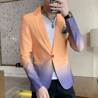 Buy orange Men Slim Fit Casual Fashion Trend Blazer