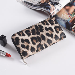 Women Leopard Print Leather Wallet