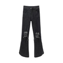 Women Ripped High Waisted Flare Jeans