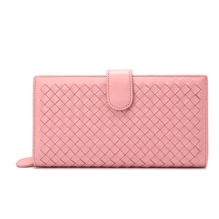 Buy light-pink Women Sheepskin Woven Wallet