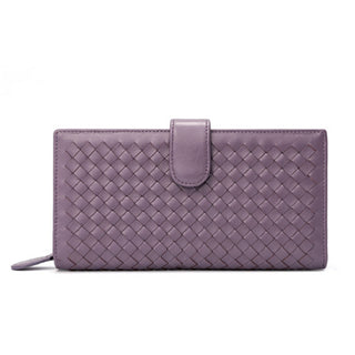 Buy purple Women Sheepskin Woven Wallet