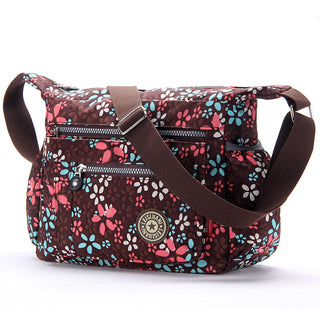 Buy brown-floral Waterproof Cross Body Messenger Bag