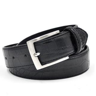 Buy black Faux Pattern Split Leather Luxury Designer Belt