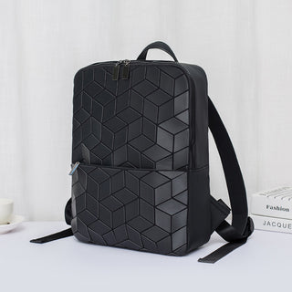 Buy black Geometric Diamond Computer-Carrying Backpack