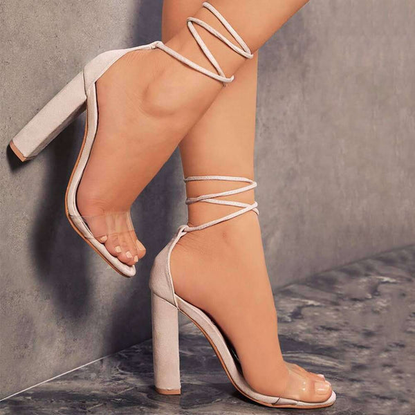 Cross-border Thick Heels Ankle Strap High Heel