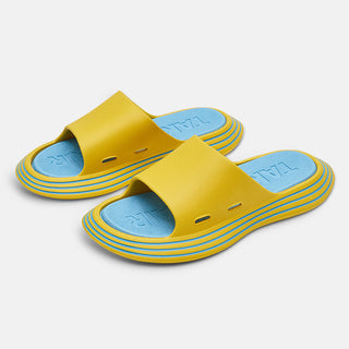 Buy yellow-blue Women Thick Sole Slip-on Flat Shoes